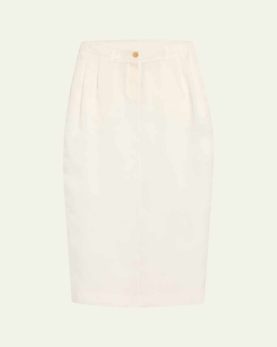 Lucian Long Pleated Silk Skirt